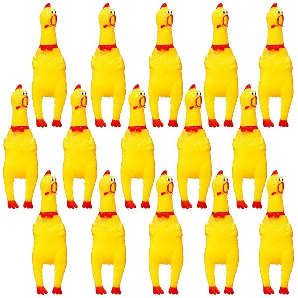 Squeaky Fun for Small Pets Mini Rubber Chicken Noisemakers 15-Pack