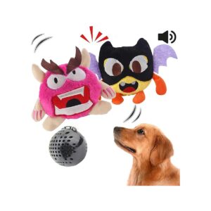 Squeaky Interactive Dog Balls for Small Dogs, Durable Plush Covers for Chew and Tug Play