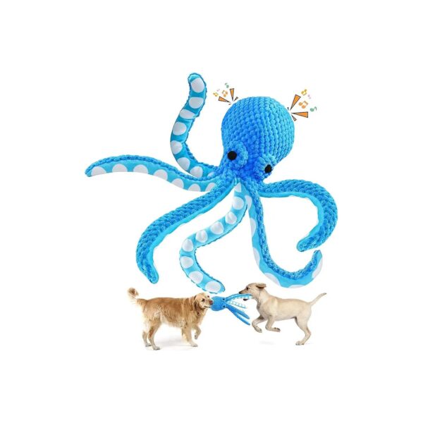 Squeaky Octopus Dog Toys for Big Dogs Fetch and Tug Toy Action