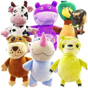 Squeaky Plush Dog Toys for Small Medium Large Breeds 6 Pack Assortment Soft Chewing Fun