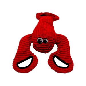 Squeaky Plush Lobster Tug Toy for Medium to Large Dogs with Grip Handles