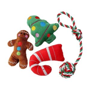 Squeaky Plush Puppy Toys for Small Dogs with Holiday Cheer