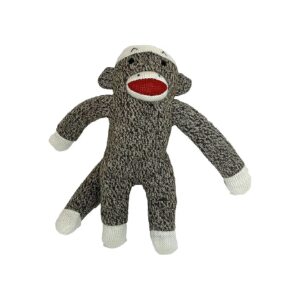 Squeaky Plush Sock Monkey Dog Toy for All Small Medium and Large Breeds