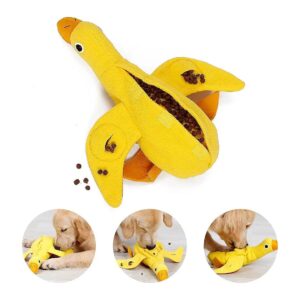 Squeaky Plush Toy with Treatment Dispenser for Small Medium Dogs for Mental Stimulation