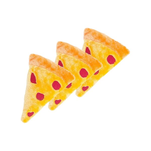 Squeaky Plush Toys for Dogs - 3 Pack of Pizza Slice Dog Chew Toys