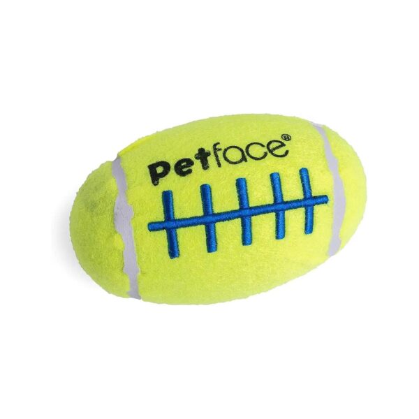 Squeaky Rugby Tennis Ball for Fun Fetch Play with Dogs