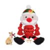 Squeaky Santa Dog Toy with Teething Relief for Large Medium Small Dogs