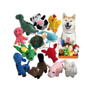 Squeaky Soft Plush Dog Toy Pack for Small Medium Size Dogs with Variety