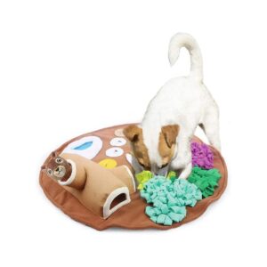 Squeaky Squirrel Toy Included Slow Eating Feeding Mat for Nosework Training