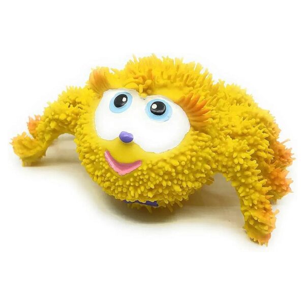 Squeaky Yellow Small Breed Dog Toy with Natural Rubber Sensory Stimulation for Puppies