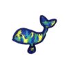 Squeeze Me Whale Dog Toy Blue Durable Squeaky Camouflage Nylon Toy for Dogs