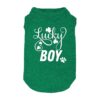 St Patrick s Day Small Dog Lucky Boy Letter Print Clover Shirt Gift