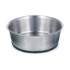 Stable Stainless Steel Dog Bowl with Non-Slip Rubber Base for Worry-Free Feeding