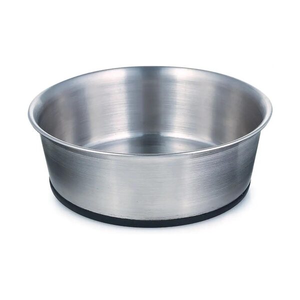 Stable Stainless Steel Dog Bowl with Non-Slip Rubber Base for Worry-Free Feeding