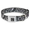 Stacked Gray Polyester Buckle Collar with Seatbelt Buckle for Large Dogs