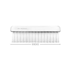 Staggered Tooth Dog Comb with Stainless Steel Body and 6-Inch Spine for Thick Coats