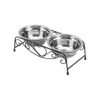 Stainless Steel Adjustable Pet Feeder Bowls with Double Food and Water Dishes