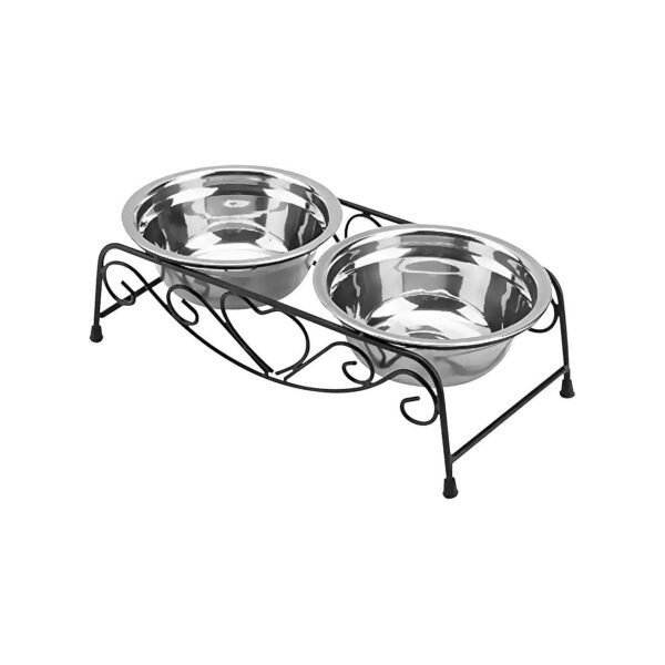 Stainless Steel Adjustable Pet Feeder Bowls with Double Food and Water Dishes