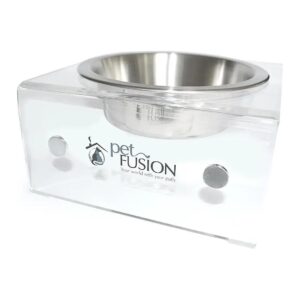 Stainless Steel And Acrylic Elevated Pet Bowls With 12 Month Warranty