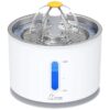 Stainless Steel Automatic Cat Fountain with LED Light and Water Level Window