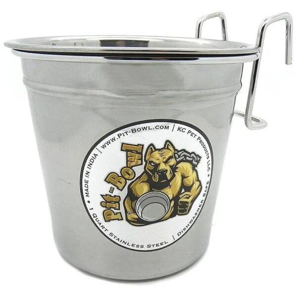 Stainless Steel Crate Hook-on Water Bowl for Big Breeds Safe and Spill-Free