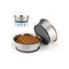 Stainless Steel Dog Bowl Set of 2 with Suction Base and Rubber Bottom for Easy Clean