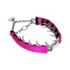 Stainless Steel Dog Collar with Pink Color and Buckle Closure for Small Medium Large Dogs