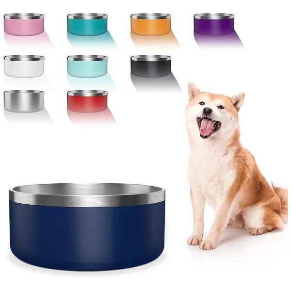 Stainless Steel Dog Food and Water Bowl for Pets with Non Slip Quiet Bottom Easy Cleaning