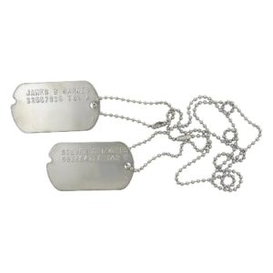 Stainless Steel Dog Tags and Chains Set for Collectors or Military Enthusiasts