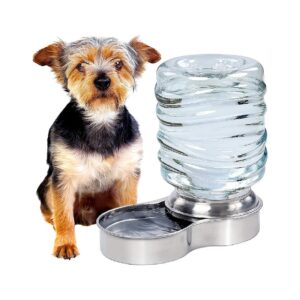 Stainless Steel Dog Water Bowl Dispenser for Pets with Automatic Refilling System