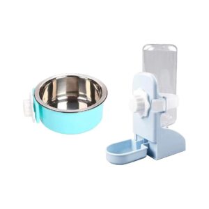 Stainless Steel Hanging Dog Bowl with Removable Water Dispenser for Small Pets