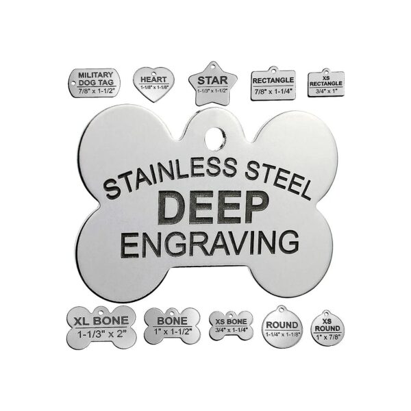 Stainless Steel Small Pet ID Tags with Deep Engraving for Small Breed Dogs and Cats