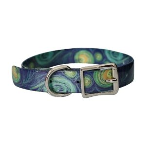 Stainless Steel Waterproof Dog Collar with Van Gogh Art Impression for Outdoor Dogs