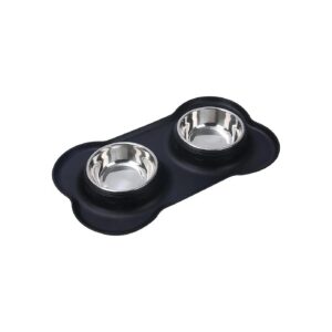 Stainless Steel and Silicone Pet Bowls for Small Dogs and Cats with Spill-Proof Design