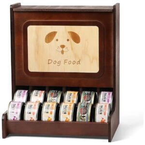 Star Pet Food Storage Solution - Wooden Can Organizer for 30 Cans