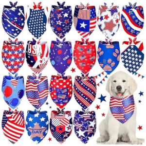 Star Spangled Dog Bandanas for Memorial Day and 4th of July Celebrations