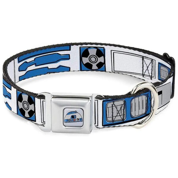 Star Wars R2D2 Dog Collar Seatbelt Buckle Multi Color 11 to 17 Inches 1 Inch Wide