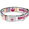 Star Wars Rebel Pilot Dog Collar with Seatbelt Buckle and X Wing Fighter Insignia Design