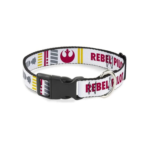 Star Wars Rebel Pilot Polyester Dog Collar with Plastic Buckle 15-26 Inches Wide