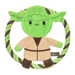 Star Wars Yoda Plush Dog Toy Frisbee Green Licensed Soft Chew Toy for All Dogs