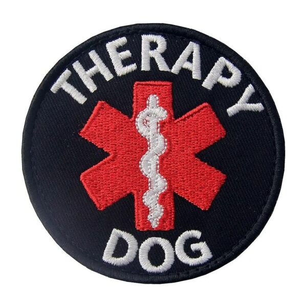 Star of Life Embroidered Therapy Dog Patch for Paramedic Vests and Hats