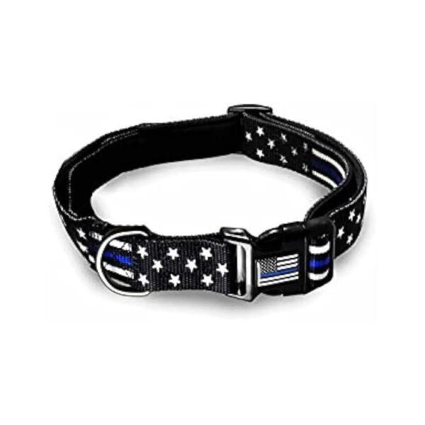 Stars and Stripes Thin Blue Line Dog Collar for Pet Owners Medium