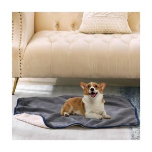 Stay Warm and Cozy with Our Grey Reversible Pet Blanket, Waterproof and Easy to Clean