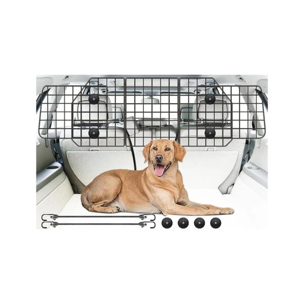 Steel-Wire Mesh Dog Car Barriers for Adjustable and Secure Fit in SUVs, Cars, and Trucks