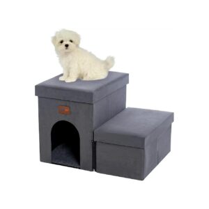 Step Pet Stairs with Storage and Condo for Puppies Small Dogs and Senior Pets