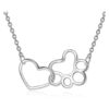 Sterling Silver Paw Heart Crystal Necklace for Pet Lovers Women Girls Gift Idea Jewelry