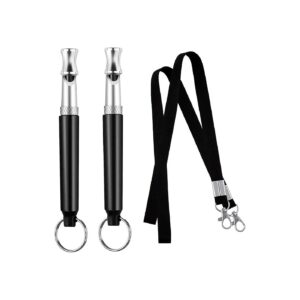 Stop Barking Dog Whistle with 2 Pack Ultrasonic Silent Whistle and Lanyard