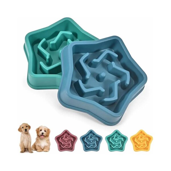 Stop Choking and Indigestion with 2 Pack Slow Feeding Dog Bowls