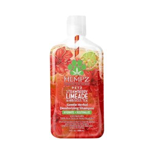 Strawberry Limeade Hibiscus Tea Dog Shampoo with Hemp Seed Oil for Hydration and Shine