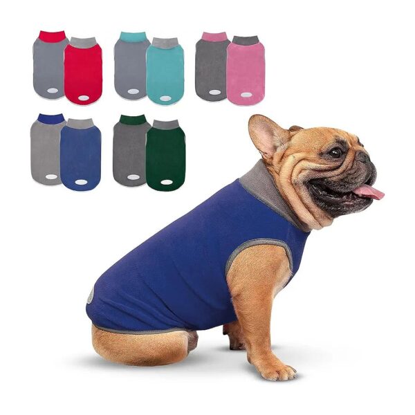 Stretchy Reflective Fleece Dog Sweater 2 Pack for Small Dogs 14-20lbs Soft Pet Clothing